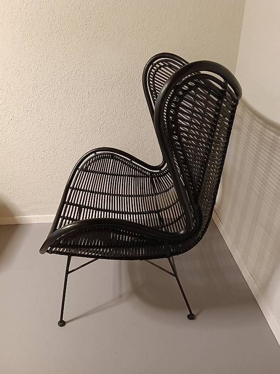 Poltrone: Designer Sessel "Egg" aus schwarzem Rattan – Usato da Fislisbach venduto da vogelparadies 3