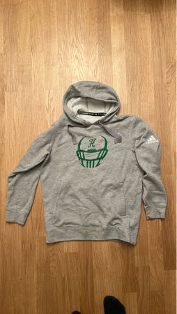Grauer Hoodie mit NFL Helm Druck, Grösse M, von Adidas
