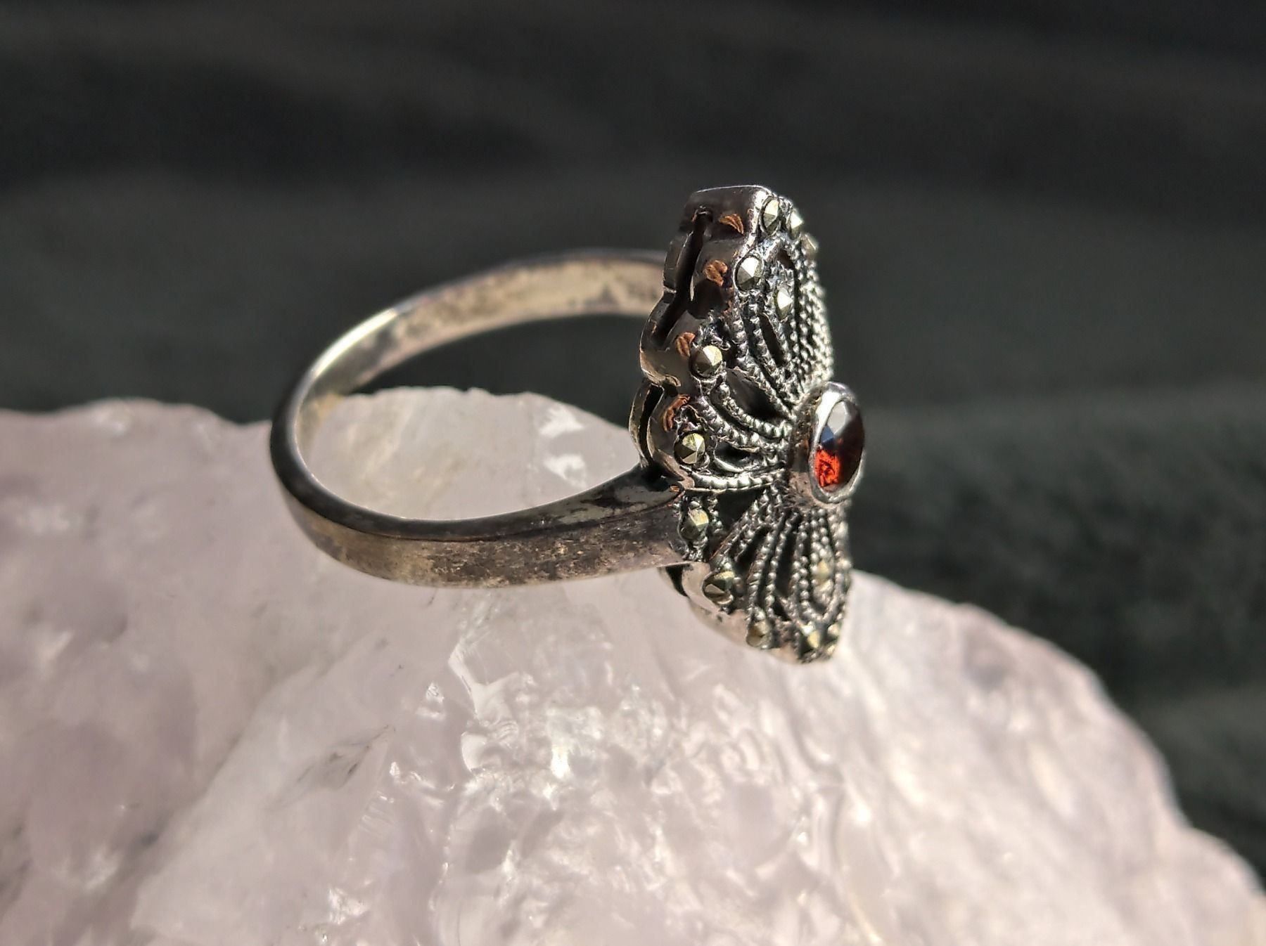 Anelli: Ring Silber 925 mit rotem Stein – Usato da Istighofen venduto da Ringparadies 1