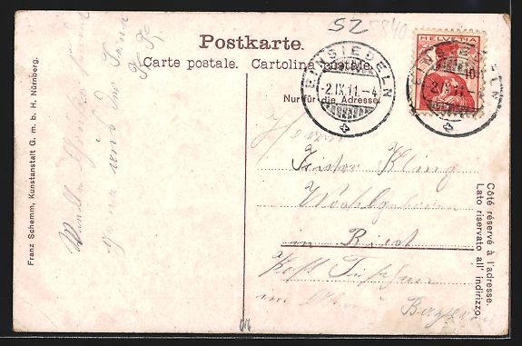 Cartoline postali: Einsiedeln, Totalansicht, Gasthaus Katha – Usato da Berlin venduto da bartko-reher 1