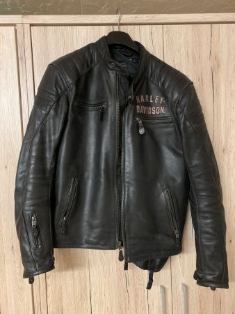 Harley Davidson Herren Lederjacke, Grösse L, schwarz/rot