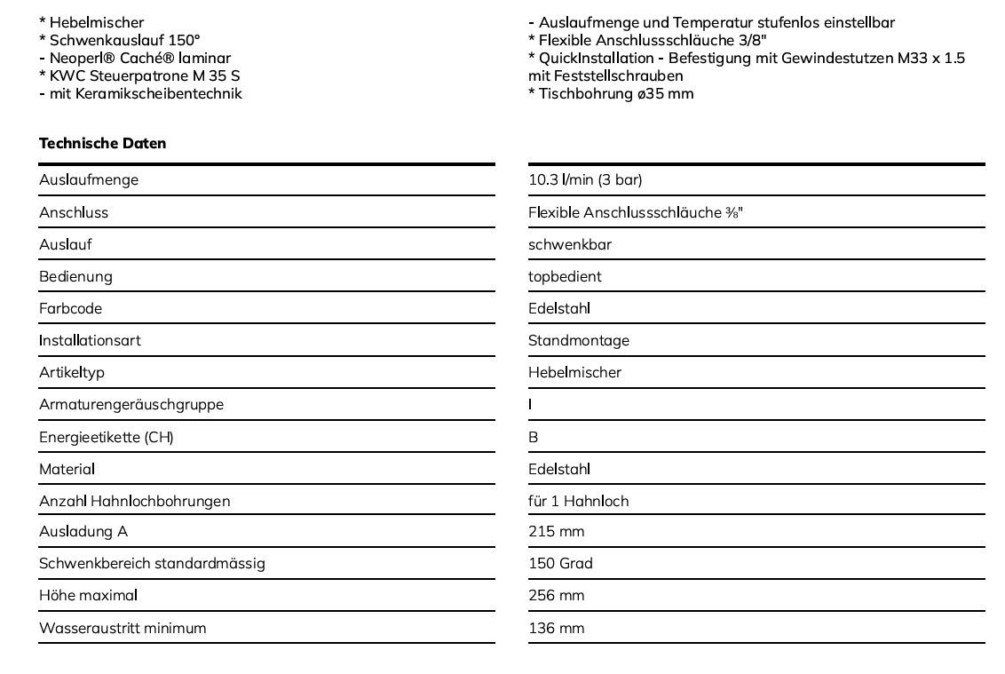 Kwc Armaturen: 541 KWC BEVO E Hebelmischer - Küche – Neu und originalverpackt aus Derendingen von Meisterstuecke 2
