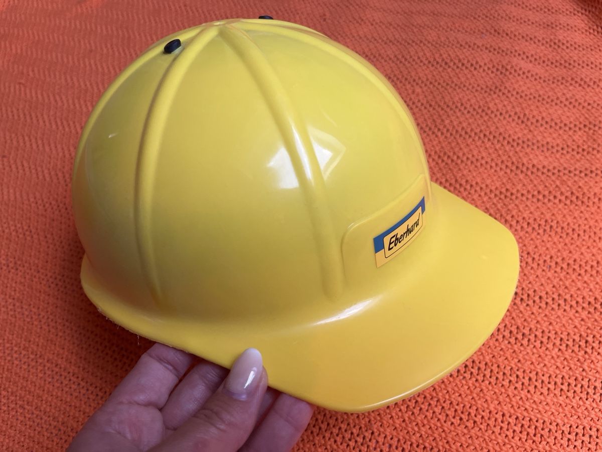 Protezione per viso e udito: Gelber Kinder-Baustellenhelm Eberhard Corvus Spielzeug Helm – Usato da Kaisten venduto da saleforfun