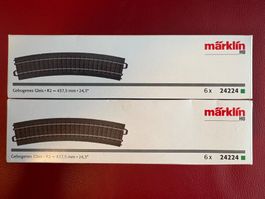MÄRKLIN 24224 C Gleis gebogen R2 = 437,5 mm Set 12 Stück
