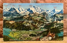 1952 Relief Ansicht - BERNER OBERLAND mit Harder-Kulm