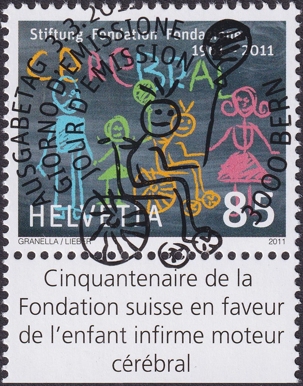 Tutti i francobolli: 2011, Nr.1384 "Cerebral" mit Ersttags-Voll-Stempel + TAB. – Usato da Sursee venduto da Luzernerraute