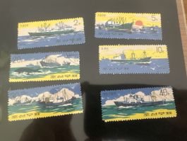 Briefmarken Nordkorea 2-40 Won 6 Stueck Schiffe