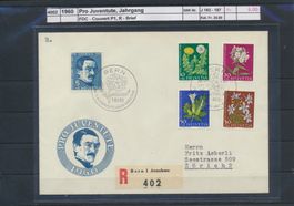 1960 Pro Juventute, Jahrgang, FDC - Couvert P1, R - Brief