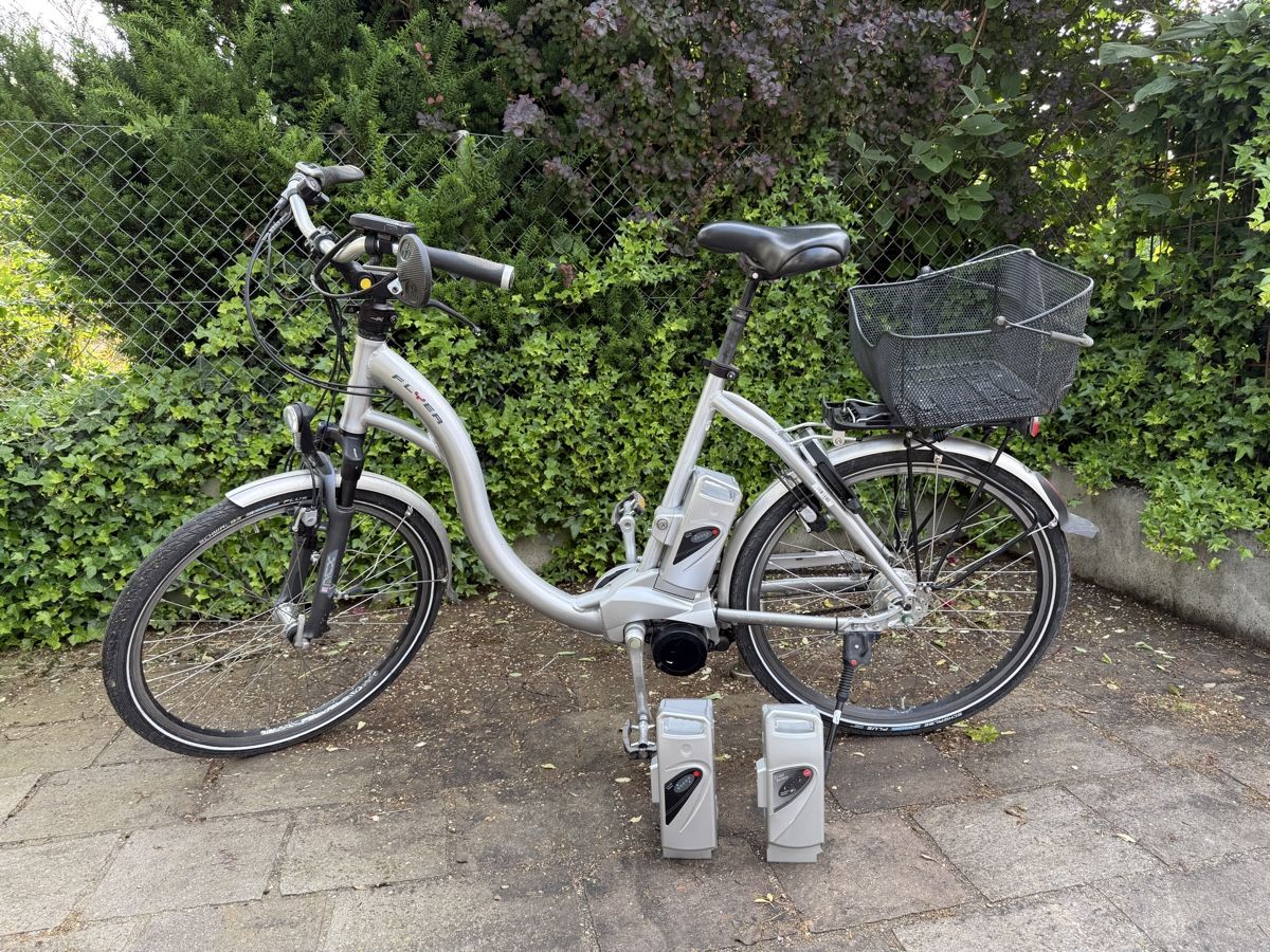 Flyer E-Bike C9 Premium 11, Silber, 3 Akkus, Ladestation