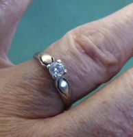 Ring 925 Silber mit synthetischem Stein
