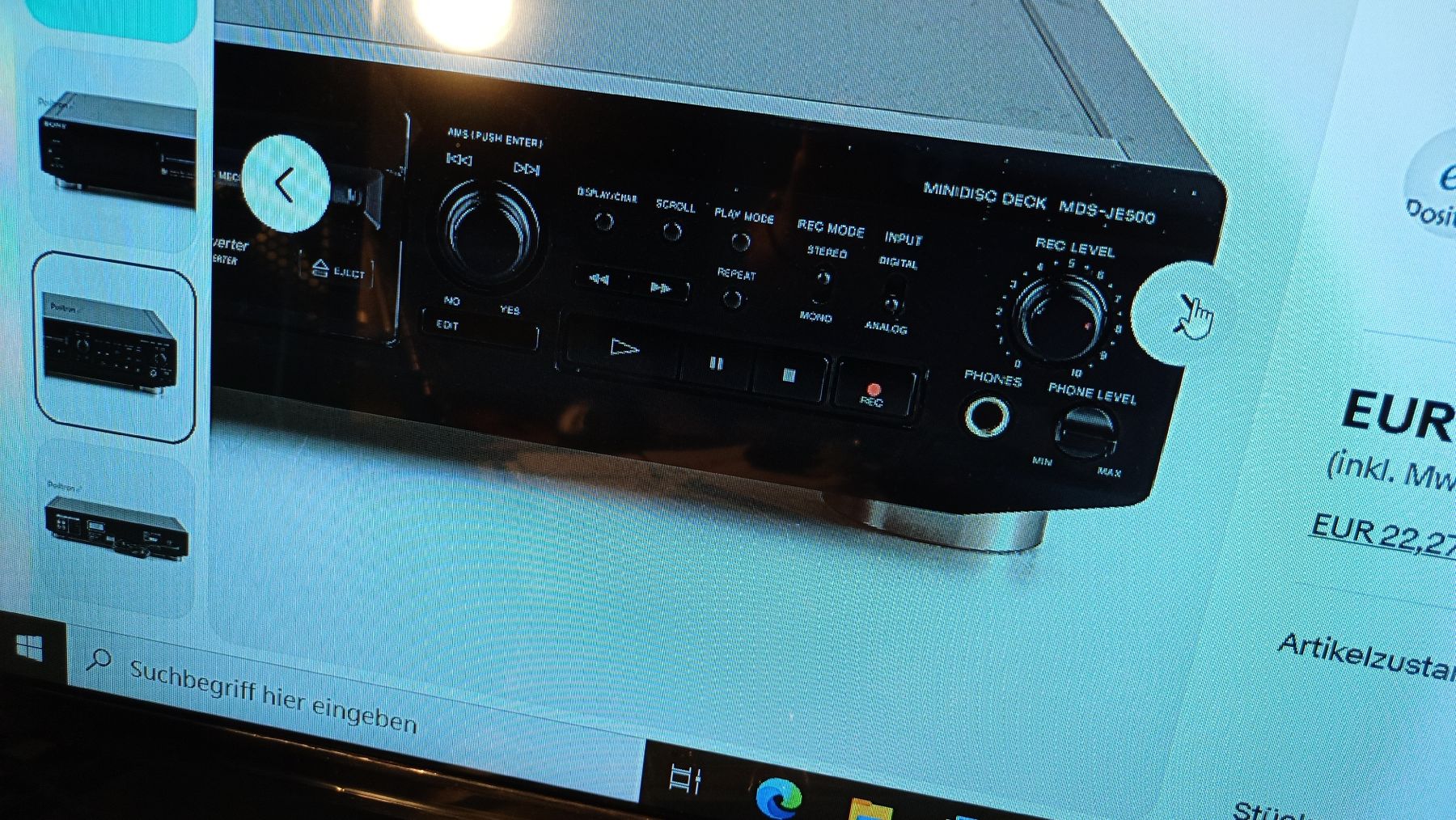 Sony Minidisc: Sony minidisk mds je 500 receiver – Gebraucht aus wila von audi48 3