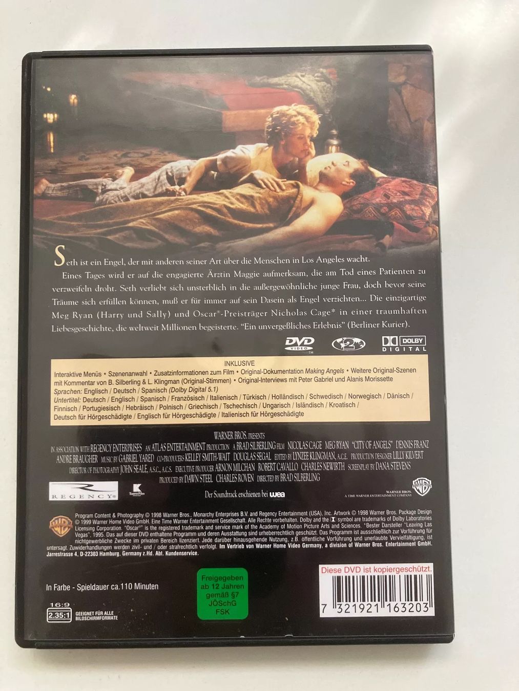 Tutti i DVDs: Stadt der Engel (1998)  DVD - Cage, Ryan – Usato da Arbon venduto da HelFer01 1
