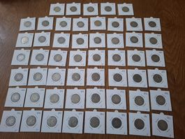 53 stk 1 Fränkler silber 1861 bis 1903
