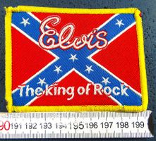 ELVIS THE KING OF ROCK REBEL-FLAG GESTICKT AUFNÄHER PATCH