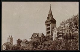 AK Schwarzenberg, Ortspartie mit Turm