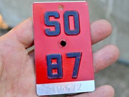 Velonummer SO von 1987 - Solothurn