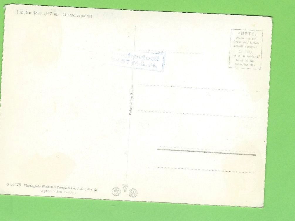 Cartoline postali: Jungfraujoch, Gletscherpalast – Usato da Zürich venduto da t24_de 1