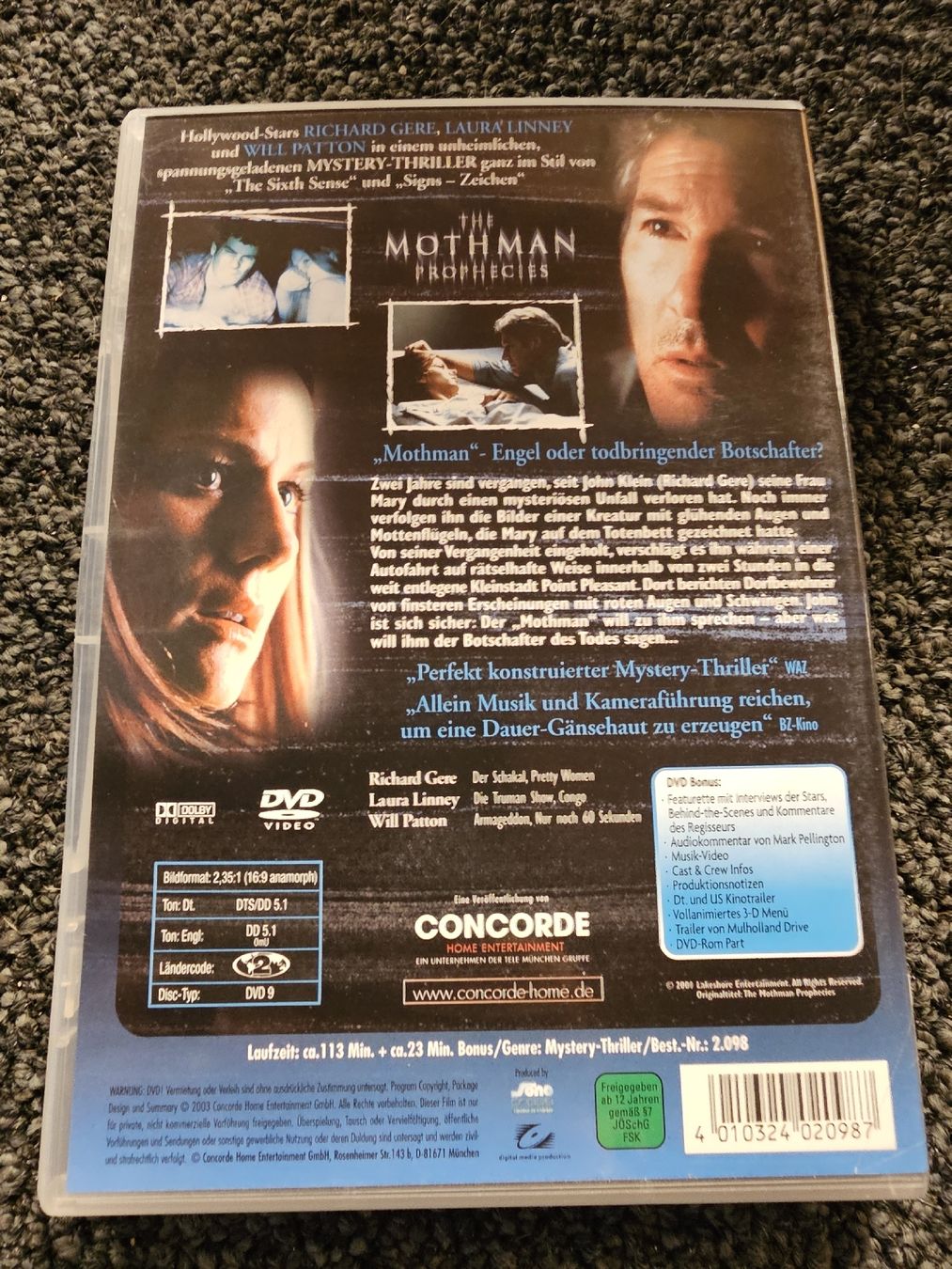 Tous les DVDs: DVD The Mothman Prophecies(22556) – D'occasion à Ruswil par jan_bxl5 1