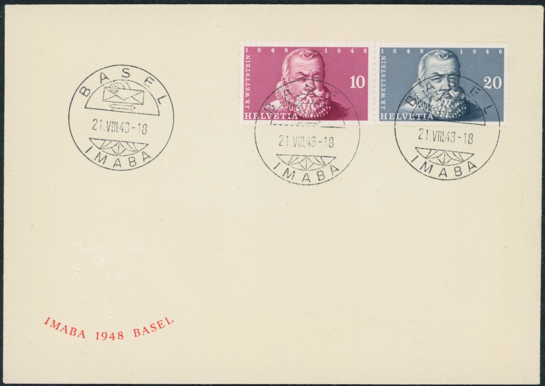 Tutti i francobolli: 1948 - Imaba Block - Blockausschnitte - Ersttagsbrief FDC ET – Usato da Schindellegi venduto da leecollect