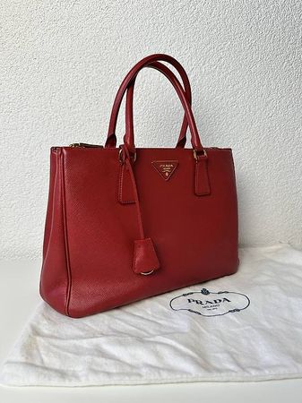 PRADA Galleria Saffiano Tasche rot, Original Leder