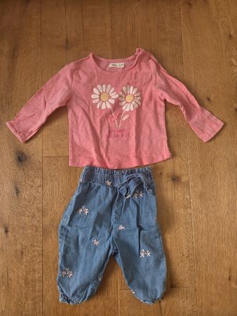 Kleiderset, Gr. 68, Kleiderpaket, Hose Shirt, Blume, Set