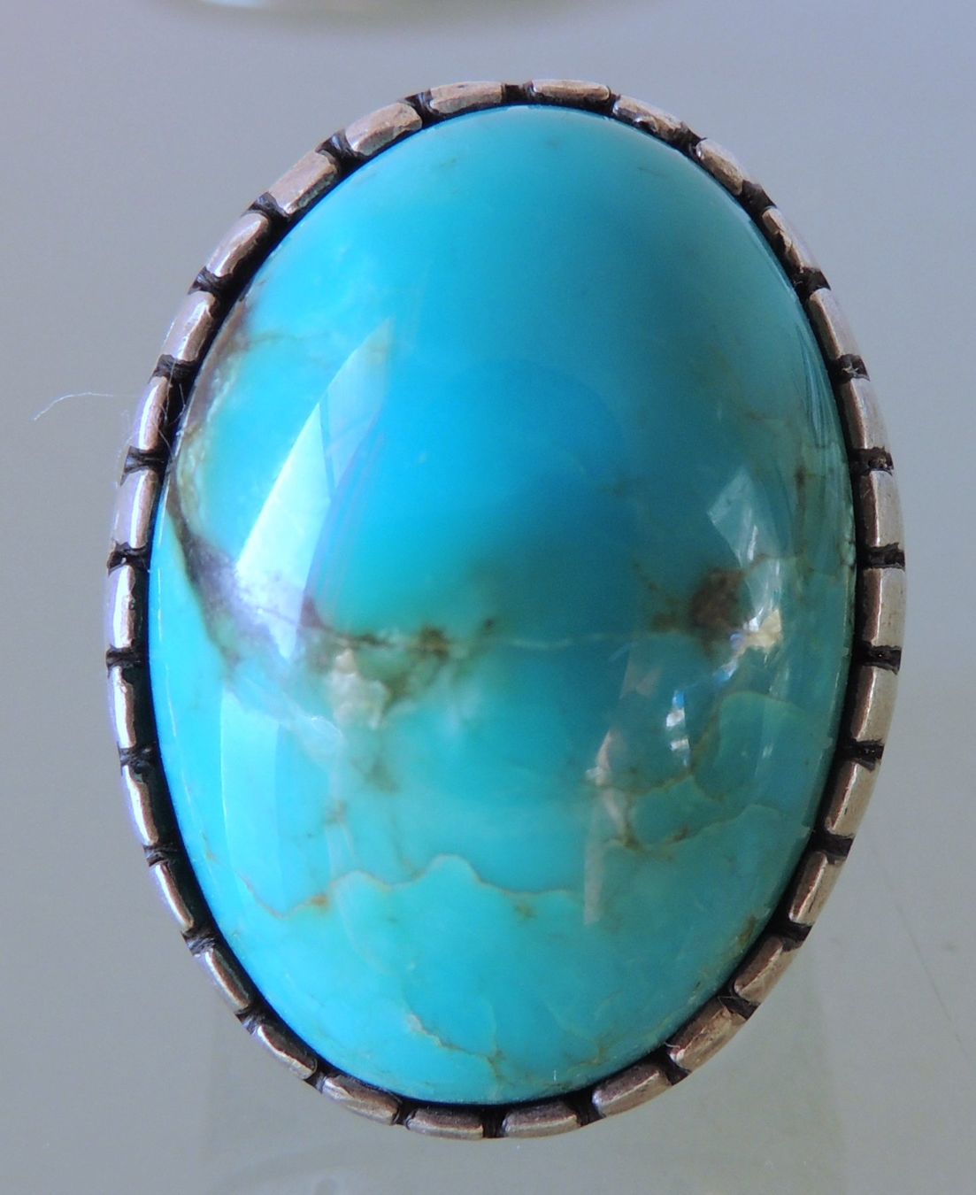 Ringe: Silber 925 Türkis Fingerring Gr. 68 – Gebraucht aus Waldenburg von schaller707