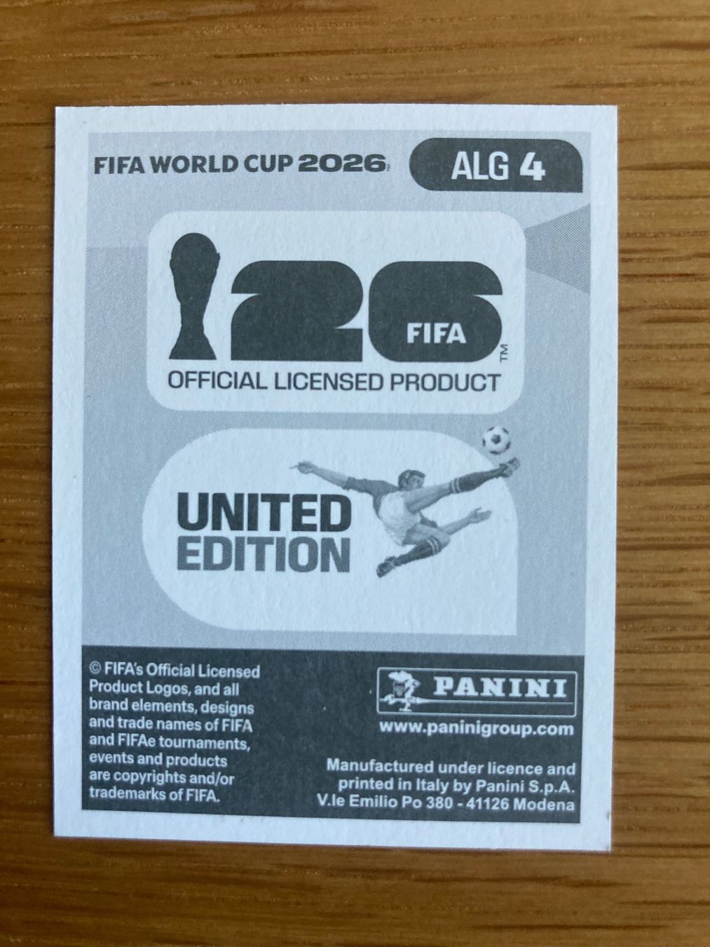 Panini Carte collezionabili: WM Sticker ALG 4 – Nuovo (secondo la descrizione) da Winterthur venduto da Whitefish 1