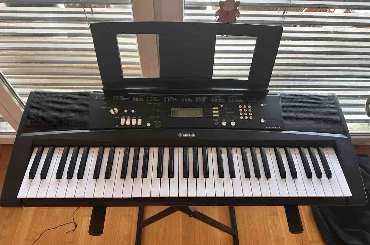 Yamaha Strumenti musicali: Yamaha EZ-220 Keyboard mit Ständer – Usato da Jona venduto da e.elisha.a
