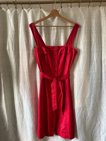 Escada Kleid rot mit Gürtel Knopfleiste gebraucht 38