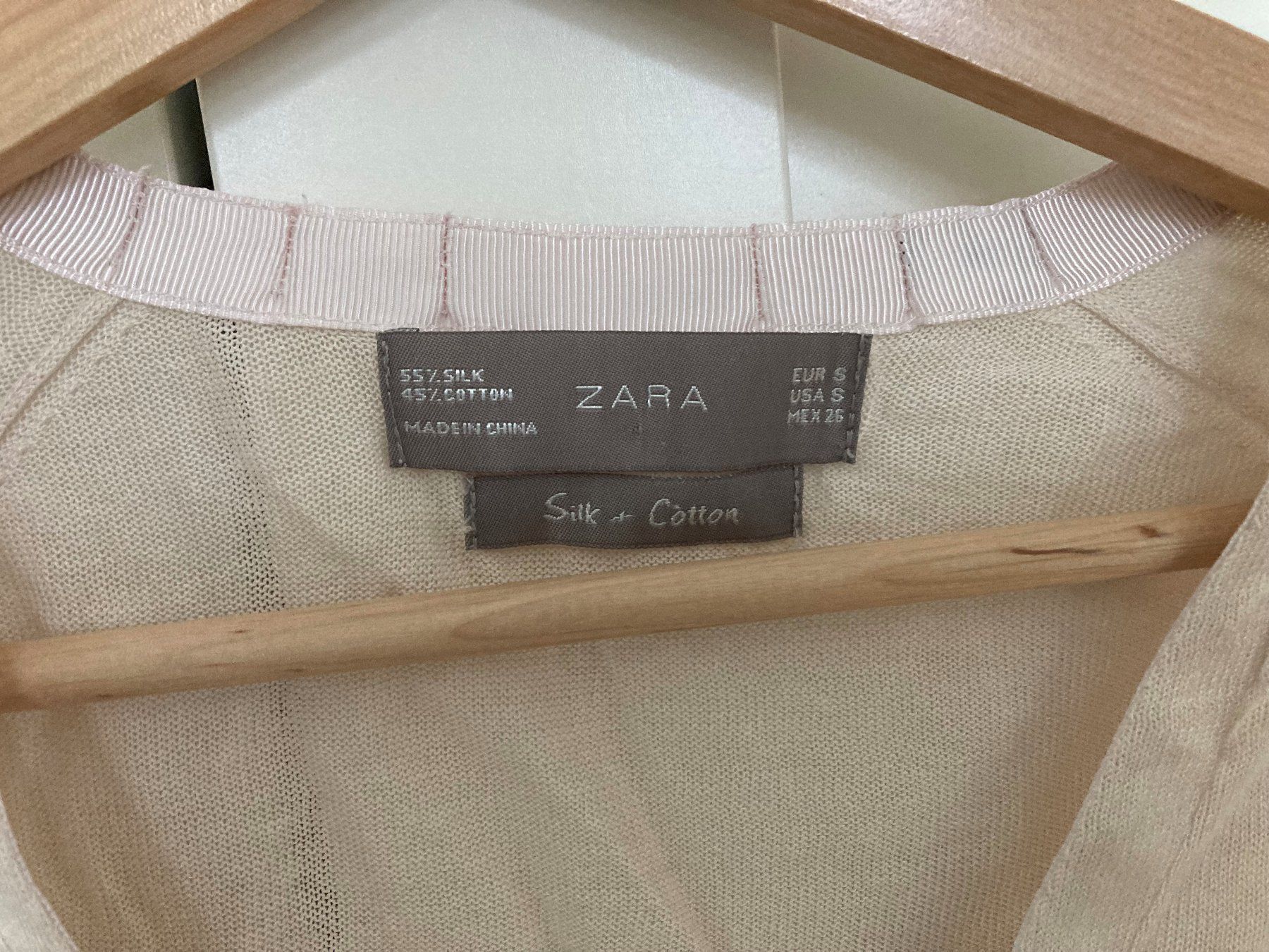 Zara Jacken: Zara Hellrosa/Nude Jäckchen Seide/Cotton; Gr.34 – Gebraucht aus Zürich von LisM. 1