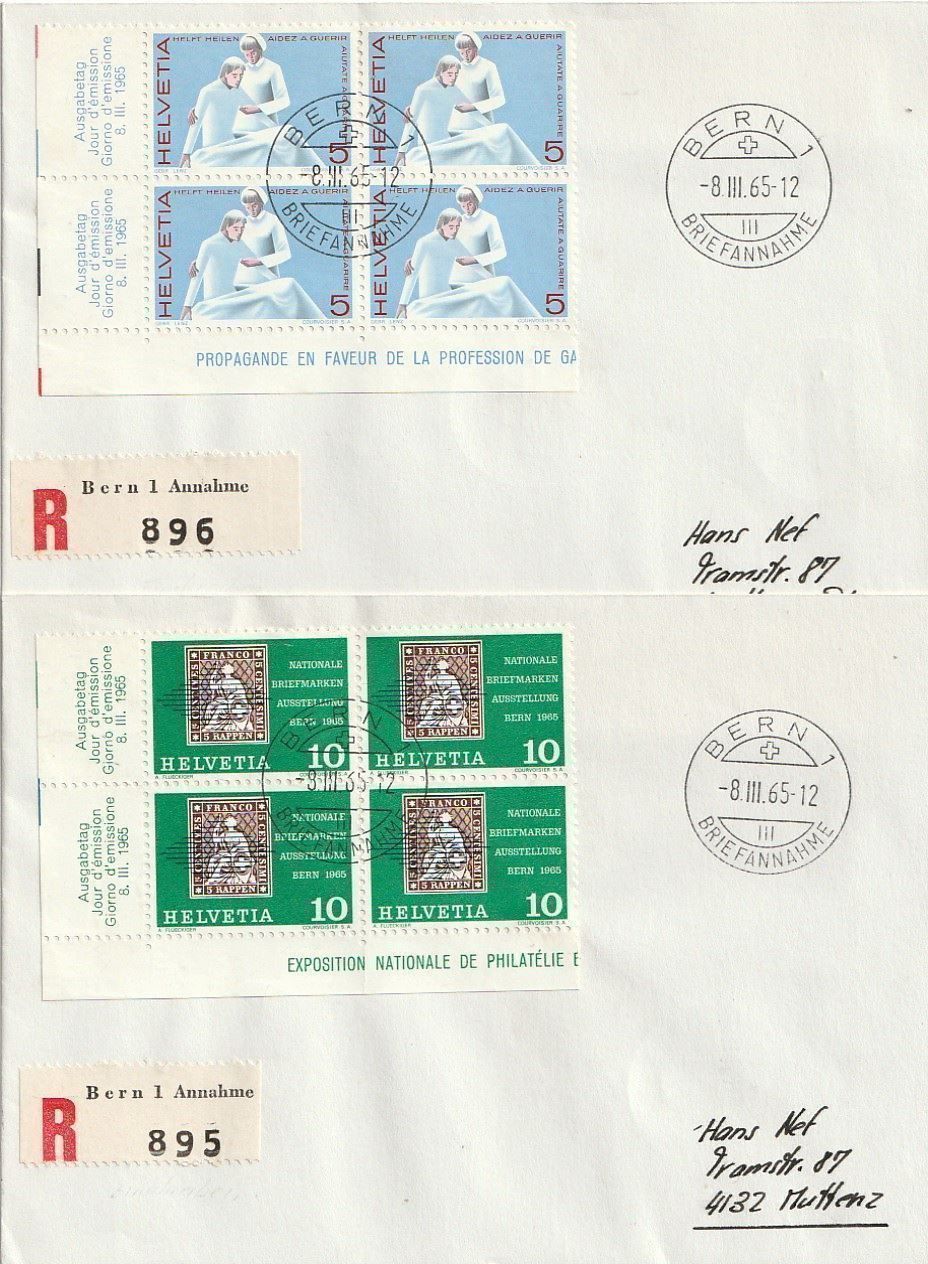 Tutti i francobolli: 4 FDC 1965 – Usato da Aarburg venduto da Aare10 2