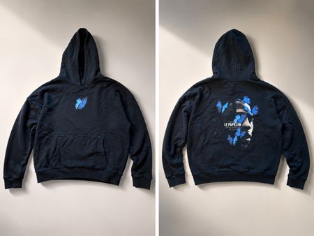 Schwarzer Hoodie mit Schmetterling Motiv, Top Zustand! (53)