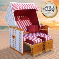 Strandkorb Norderney Deluxe Gartenliege Rot XXL