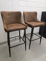 2er Set Barhocker braun, gepolstert