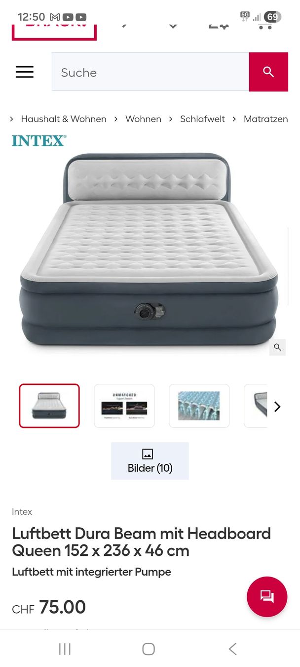 Letti: Luftbett /  Gästebett 1.52 x  2.36 x46 – Nuovo (secondo la descrizione) da Buochs venduto da ed.ko
