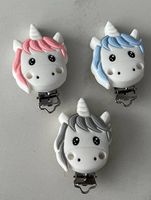 3er-Set Einhorn Clips für Nuggiketten