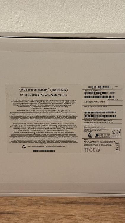 Macbook Air M3 13-inch 16GB Ram 256GB SSD (Gebraucht) in Glattbrugg für ...