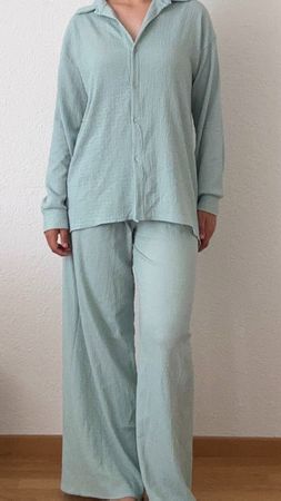 Hellblauer Zweiteiler Damen Einheitsgrösse (passt S)