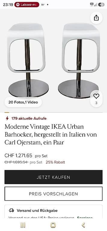 Tabourets: Designer-Barhocker  Carl Öjerstam – D'occasion à Rümlang par sch_w9cq 2