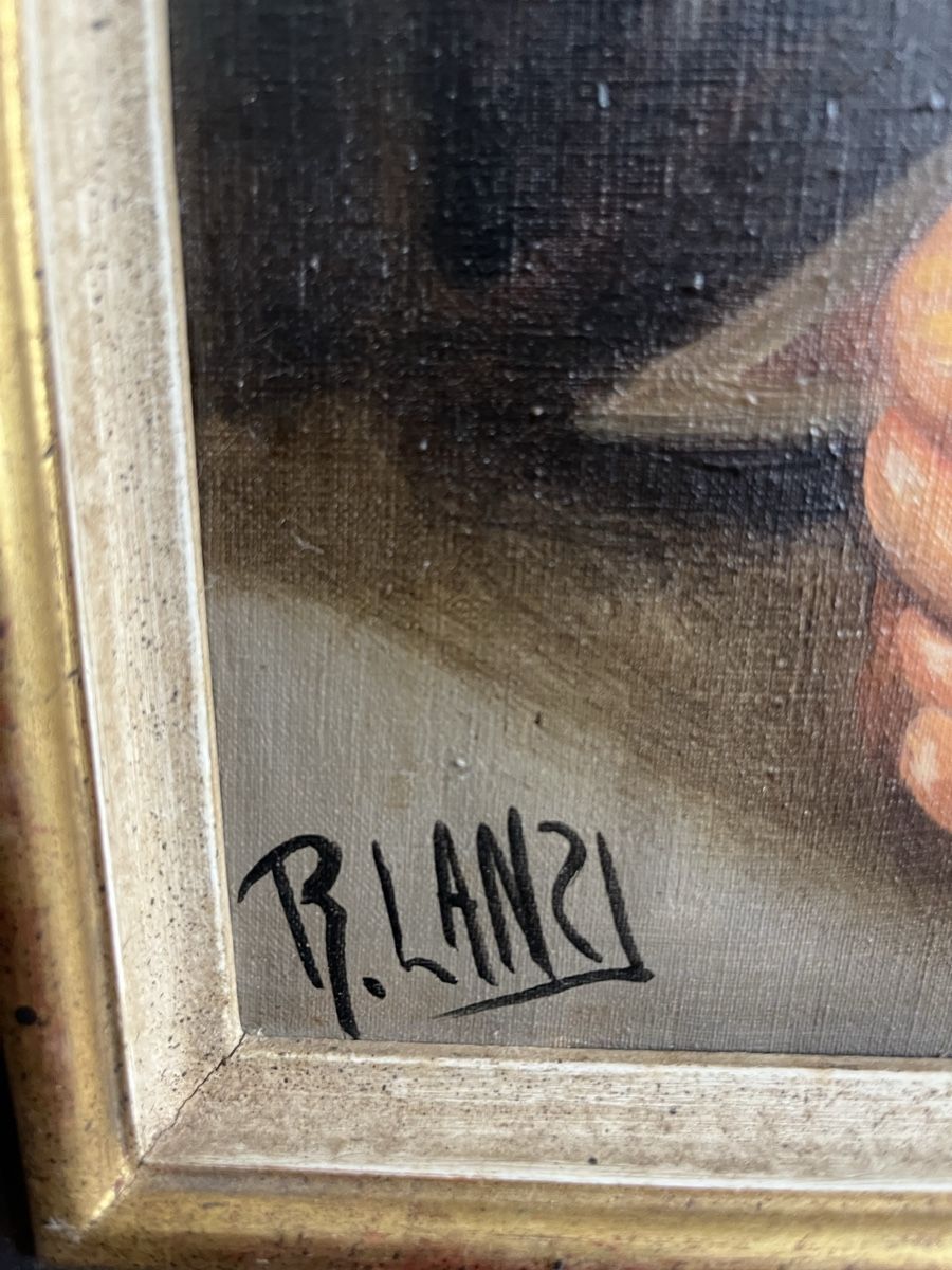 Gemälde: Ölgemälde "Alter Mann mit Glas" - Signiert R.Lanzi – Gebraucht aus Riehen von mcmal 3