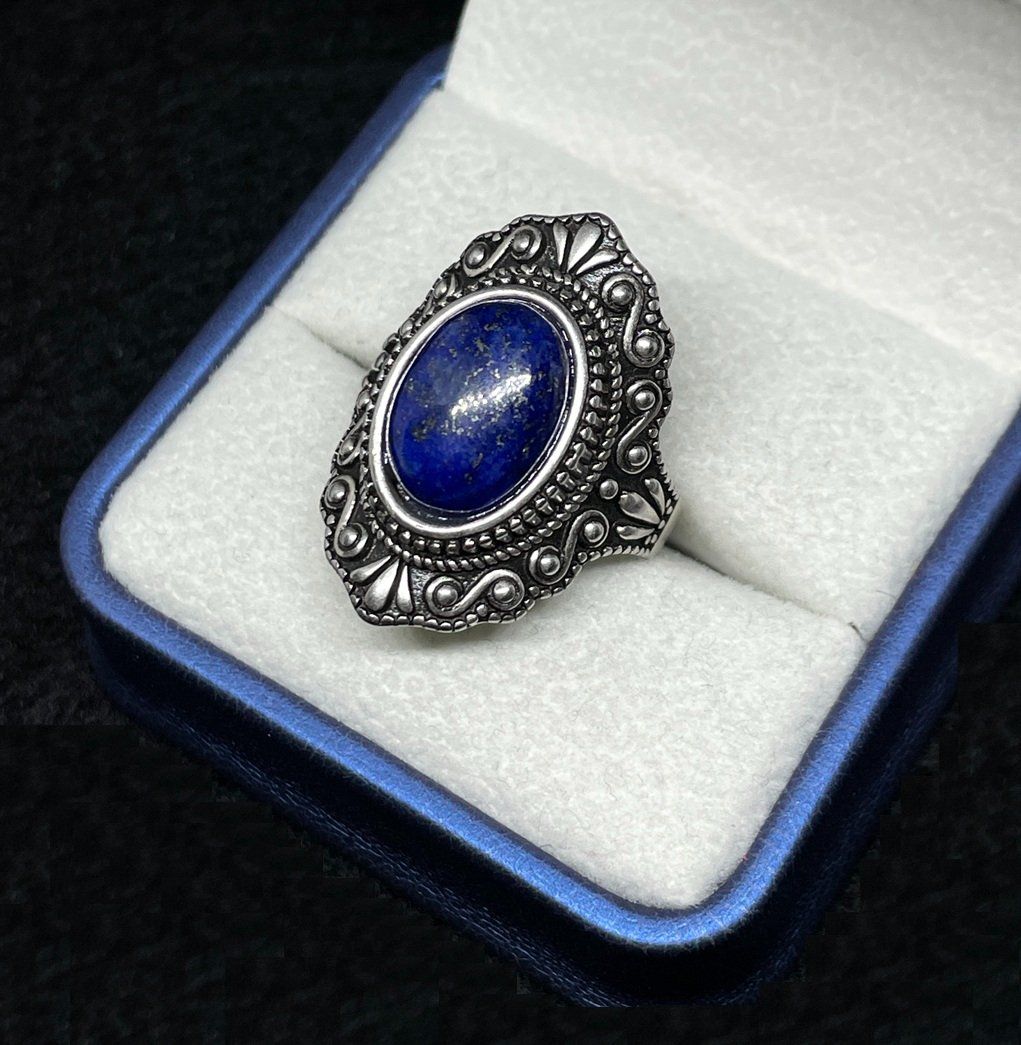 Anelli: Vintage Lapis Lazuli Ring, Sterlingsilber Gr. 61 – Nuovo (secondo la descrizione) da Thun venduto da Creative-Art-Tess