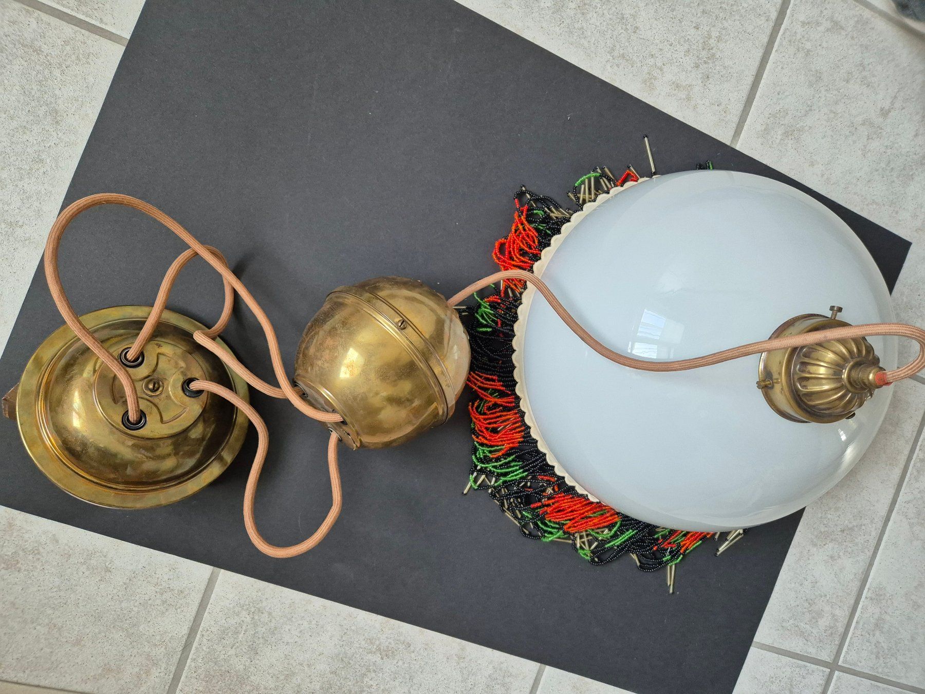Lampade: Antike Jugendstil Zuglampe, Messing – Usato da Winterthur venduto da Wolfensberg 1