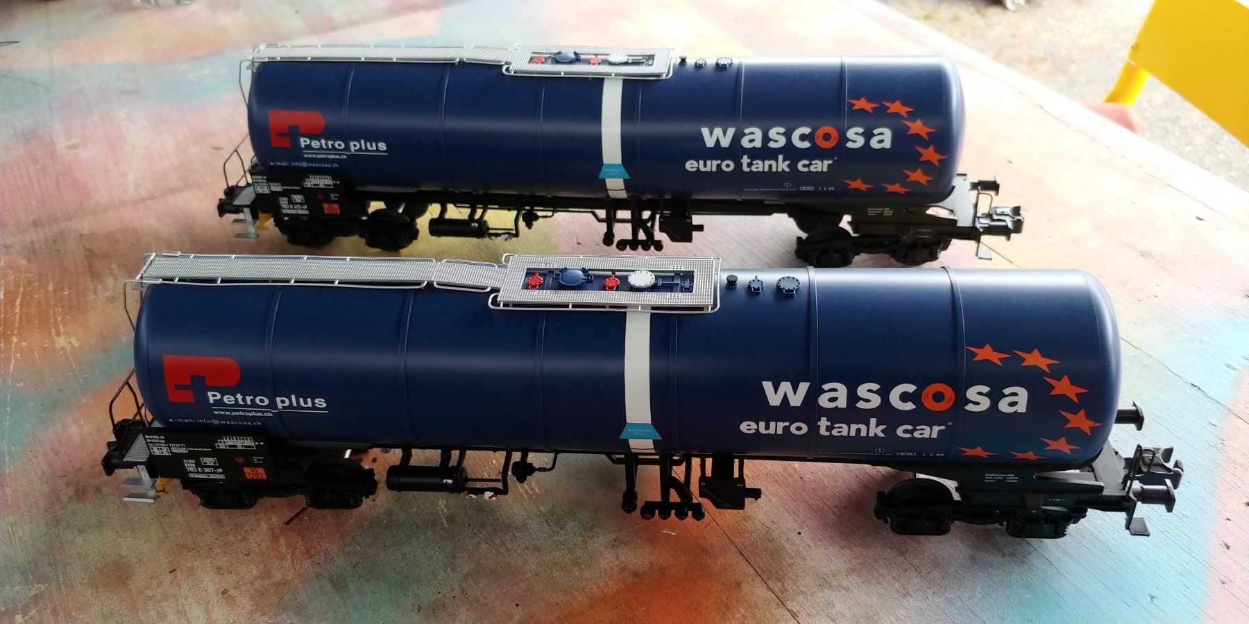 Modellini di ferrovie: 2 MTH Kesselwagen Wascosa O – Usato da Waltenschwil venduto da Ardnas007 1