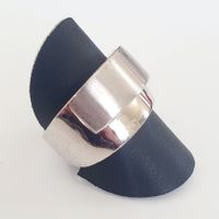 Silberring 925, Breiter  Msssive Ring matt/glanz, Gr. 18 mm
