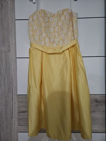 Sommerkleid Gelb Spitze Gr. M  mit Schleife