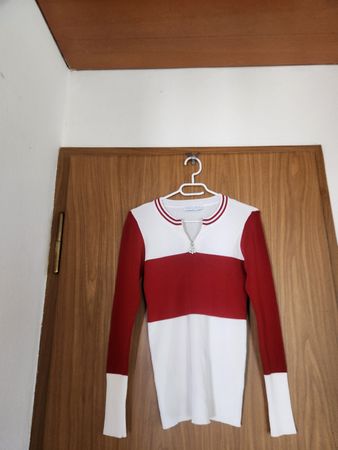 Pull Sandro femme blanc et rouge taille  M/L