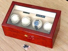 ⏰ Grosser Designhütte Uhrenbeweger 12 Uhren Top Zustand ⌚️