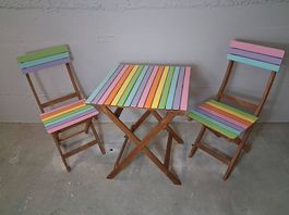 Sitzplatz Trio - Gartentisch mit Stühlen - Upcyclet