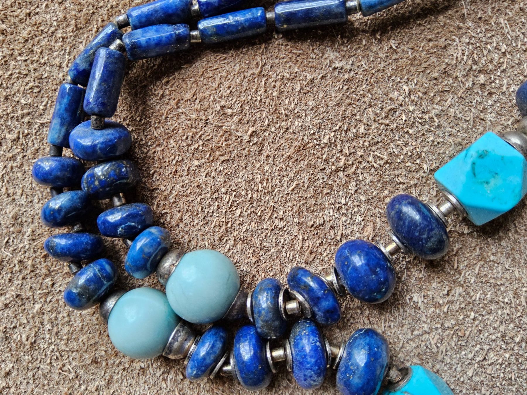 Ketten: Wunderschöne Türkis Lapislazuli Silber Halskette Collier – Gebraucht aus Zürich von SciTec 1