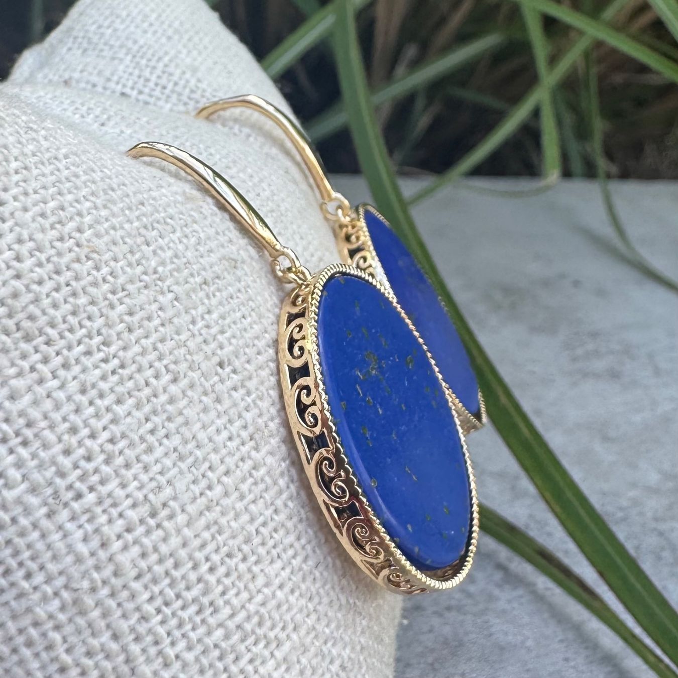 Orecchini pendenti & Orecchini a lobo: Edle Lapis Lazuli Ohrhänger vergoldet rund – Nuovo e nell'imballaggio originale da Rombach venduto da Ivreajewels 3
